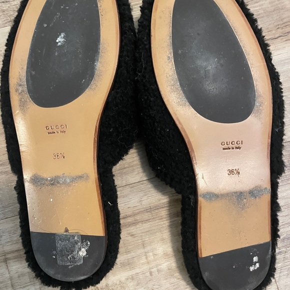 Pre owned Black Gucci Eileen Shearling Slippers 36.5 - Picture 3 of 4
